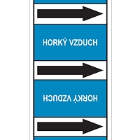 Značení potrubí, horký vzduch